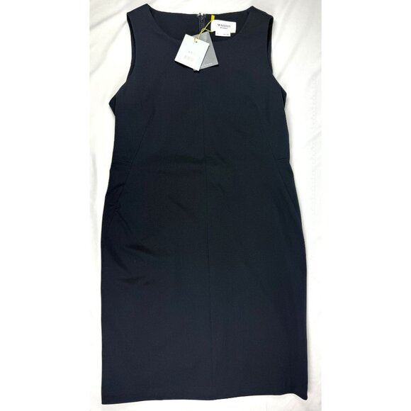 NWT MINISTRY OF SUPPLY Japanese Kinetic Sheath Dress Workleisure Navy 10 $175 - Picture 2 of 8